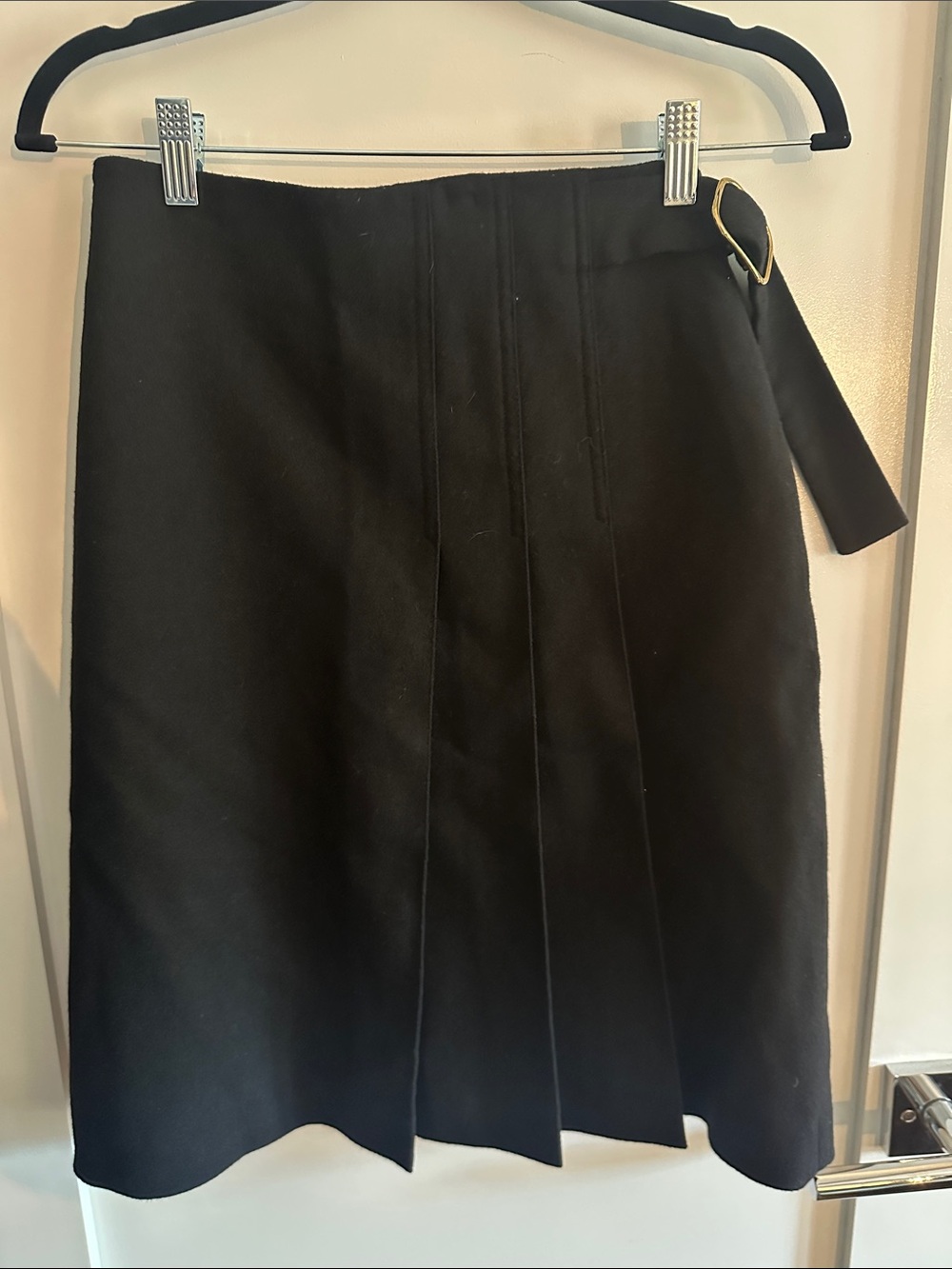 MassiMo Black Pleated A-Line Skirt with Side Buckle